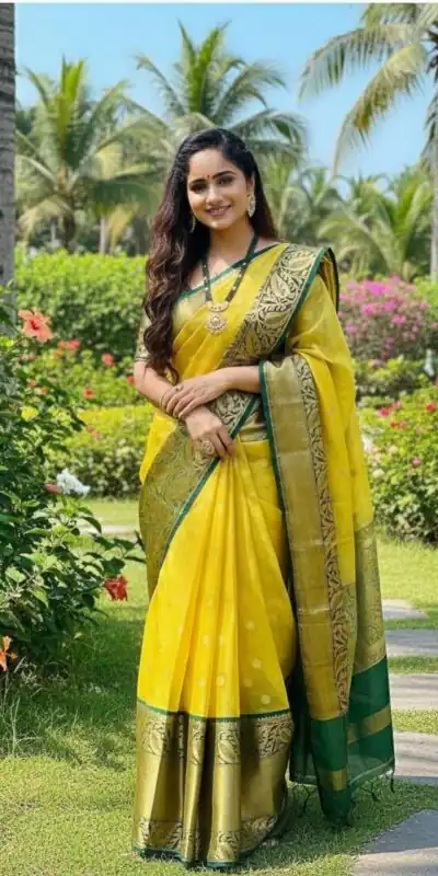 KPR 225 Yellow in Soft Lichi Silk Lace Work & Lace Border Saree . Special Price ₹1449. Delivery 4-6 Working Days. Shop now. | Creative Sarees, Bollywood Sarees, Designer Sarees, Embroidered Sarees, Ethnic Saree, Modern Digital sarees, Party Wear Sarees, Sarees