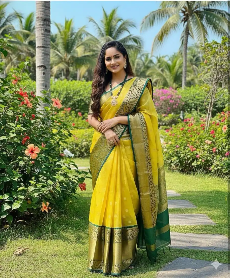 KPR 225 Yellow in Soft Lichi Silk Lace Work & Lace Border Saree . Special Price ₹1449. Delivery 4-6 Working Days. Shop now. | Creative Sarees, Bollywood Sarees, Designer Sarees, Embroidered Sarees, Ethnic Saree, Modern Digital sarees, Party Wear Sarees, Sarees