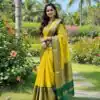 KPR 225 Yellow in Soft Lichi Silk Lace Work & Lace Border Saree . Special Price ₹1449. Delivery 4-6 Working Days. Shop now. | Creative Sarees, Bollywood Sarees, Designer Sarees, Embroidered Sarees, Ethnic Saree, Modern Digital sarees, Party Wear Sarees, Sarees