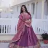 Beautiful Purple Ysl Silk Zari Embroidery Work Lehenga Choli