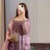 Classic Lavender Zimmy Silk Hand Work Salwar Suit