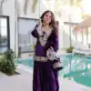 Perfect Purple 9000 Velvet Mirror Work Salwar Suit