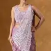 Pretty Onion Faux Georgette Embroider Work Saree