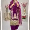 Purple Faux Georgette With Embroidery Work Salwar Suit