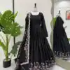 Black Chinon Silk Sequence Work Salwar Suit