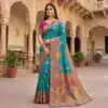 Blue Paithani Silk Woven Border Work Saree