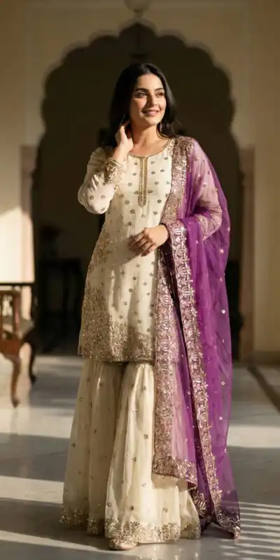 Purple Fendy Silk Embroider Work Salwar Suit