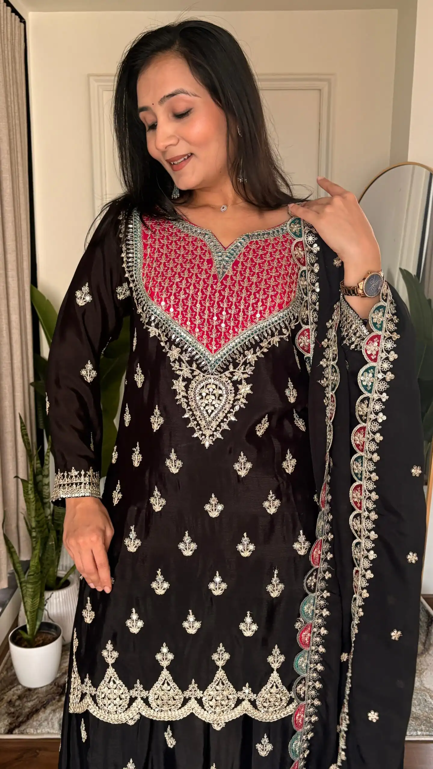 WW G 6000 Black Viscous Chinon Salwar Suit with Lace Work & Embroidery Work. Exclusive Offer ₹2499. Delivery 4-6 Working Days. Shop now. | Casual Suits, Jump Suits, Creative suits, Designer Suits, Palazzo Suits, Party Wear Suits, Patiala Suits, Salwar suit, Straight Suits