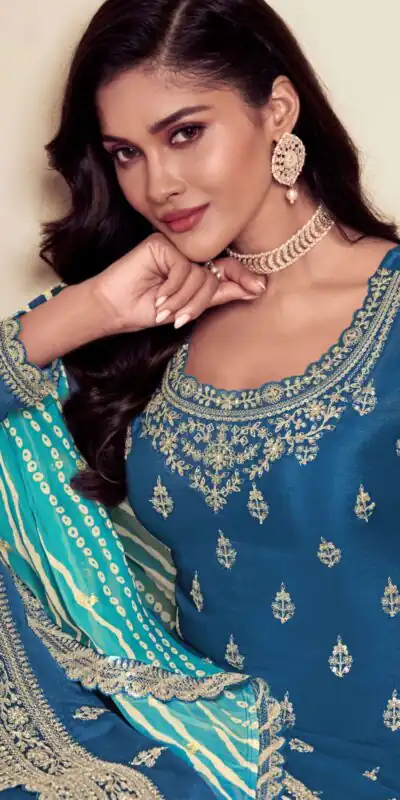 FC 72961 Blue Viscous Chinon Salwar Suit with Lace Work & Embroidery Work. Exclusive Offer ₹2549. Delivery 4-6 Working Days. Shop now. | Casual Suits, Jump Suits, Creative suits, Designer Suits, Palazzo Suits, Party Wear Suits, Patiala Suits, Salwar suit, Straight Suits