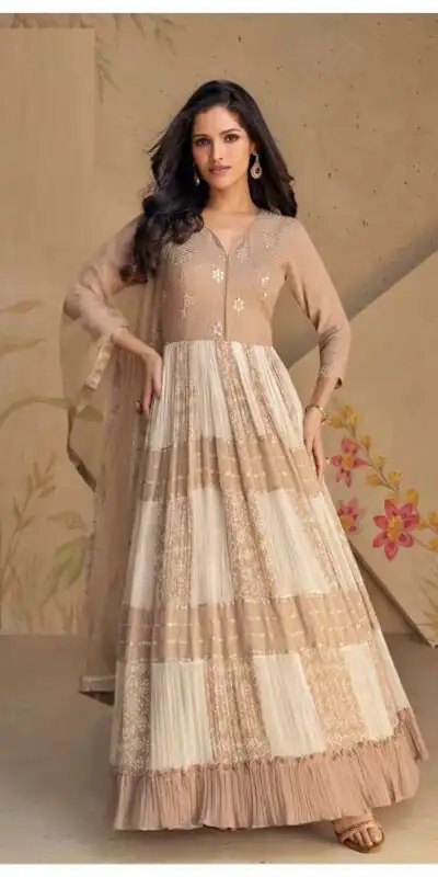 FC 5502 Cream Color Dual Tone Star Georgette Salwar Suit with Embroidery Work. Affordable Price ₹2649. Delivery 4-6 Working Days. Shop now. | Casual Suits, Jump Suits, Creative suits, Designer Suits, Palazzo Suits, Party Wear Suits, Patiala Suits, Salwar suit, Straight Suits