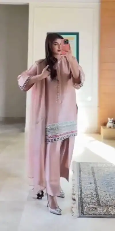 KF 1682 Light Pink Natural Crap Salwar Suit with Embroidery Work. Exclusive Offer ₹1849. Delivery 4-6 Working Days. Shop now. | Casual Suits, Jump Suits, Creative suits, Designer Suits, Palazzo Suits, Party Wear Suits, Patiala Suits, Salwar suit, Straight Suits