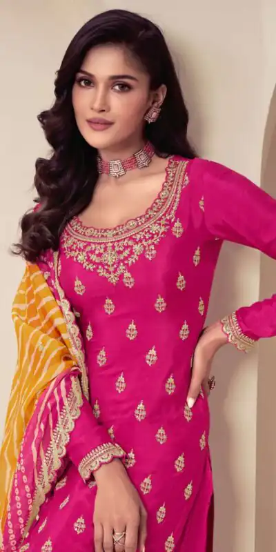 FC 72961 Pink Viscous Chinon Salwar Suit with Lace Work & Embroidery Work. Exclusive Offer ₹2549. Delivery 4-6 Working Days. Shop now. | Casual Suits, Jump Suits, Creative suits, Designer Suits, Palazzo Suits, Party Wear Suits, Patiala Suits, Salwar suit, Straight Suits