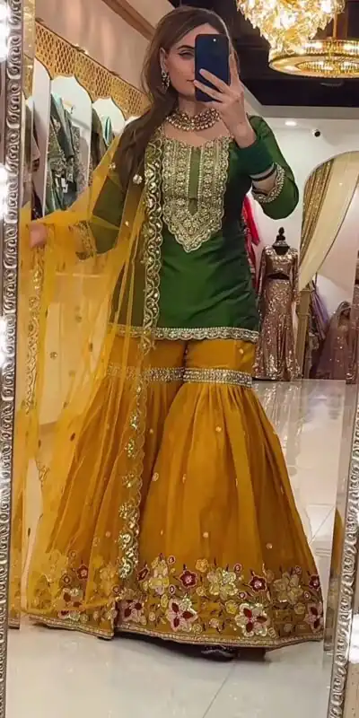 NF 1272 Green Faux Georgette Gown Perfect for Wedding, Party, Makar Sankranti, Karwa Chauth, Ethnic Day – . Now at just ₹2449. Delivery 4-6 Working D | Casual Suits, Jump Suits, Creative suits, Designer Suits, Palazzo Suits, Party Wear Suits, Patiala Suits, Salwar suit, Straight Suits