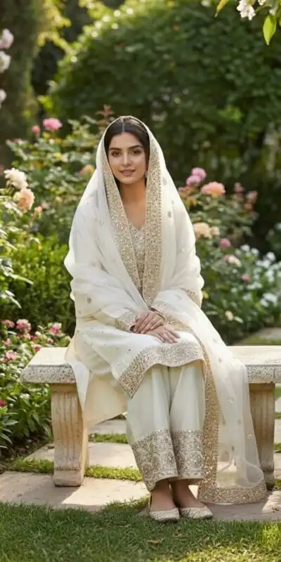 JF 040 Off White Fendy Silk Salwar Suitwith Embroidery Work & Lace Work. Now at just ₹2049. Delivery 4-6 Working Days. Shop now. | Casual Suits, Jump Suits, Creative suits, Designer Suits, Palazzo Suits, Party Wear Suits, Patiala Suits, Salwar suit, Straight Suits