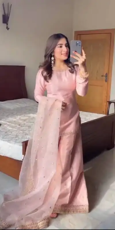 ST 199 Pink Dull Satin Salwar Suit Perfect for Wedding, Party, Reception, Raksha Bandhan, Eid – . Best Price ₹1999. Delivery 4-6 Working Days. Shop now | Casual Suits, Jump Suits, Creative suits, Designer Suits, Palazzo Suits, Party Wear Suits, Patiala Suits, Salwar suit, Straight Suits