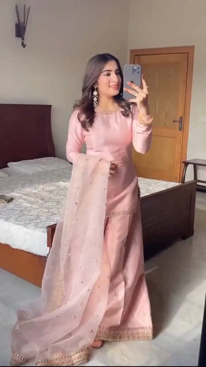 ST 199 Pink Dull Satin Salwar Suit Perfect for Wedding, Party, Reception, Raksha Bandhan, Eid – . Best Price ₹1999. Delivery 4-6 Working Days. Shop now | Casual Suits, Jump Suits, Creative suits, Designer Suits, Palazzo Suits, Party Wear Suits, Patiala Suits, Salwar suit, Straight Suits