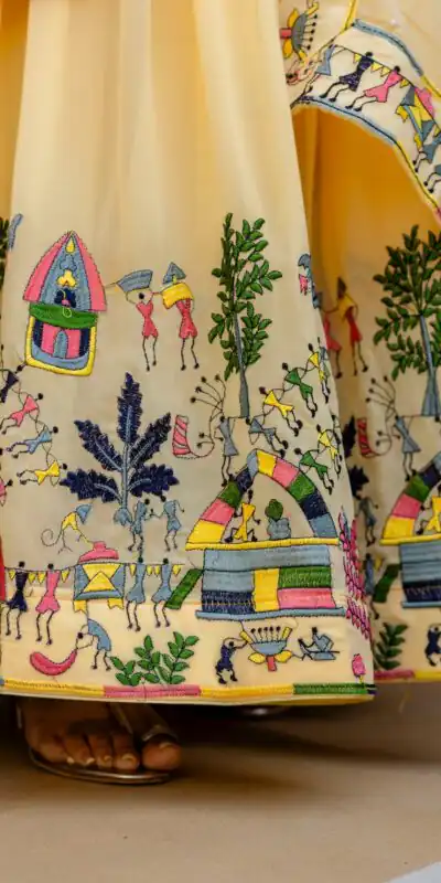 RR 41 Yellow Faux Georgette Gown Perfect for Wedding, Party, Makar Sankranti, Karwa Chauth, Ethnic Day – . Now at just ₹2599. Delivery 4-6 Working D | Bollywood Gowns, Creative Gowns, Designer Gowns, Embroidered Gowns, Gowns, Party Wear Gowns