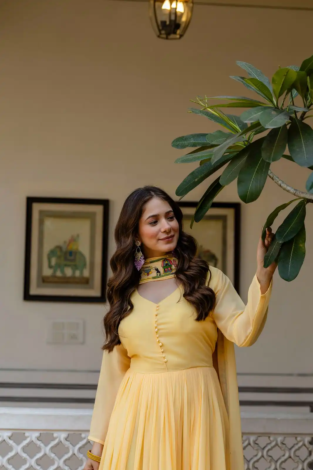 RR 41 Yellow Faux Georgette Gown Perfect for Wedding, Party, Makar Sankranti, Karwa Chauth, Ethnic Day – . Now at just ₹2599. Delivery 4-6 Working D | Bollywood Gowns, Creative Gowns, Designer Gowns, Embroidered Gowns, Gowns, Party Wear Gowns