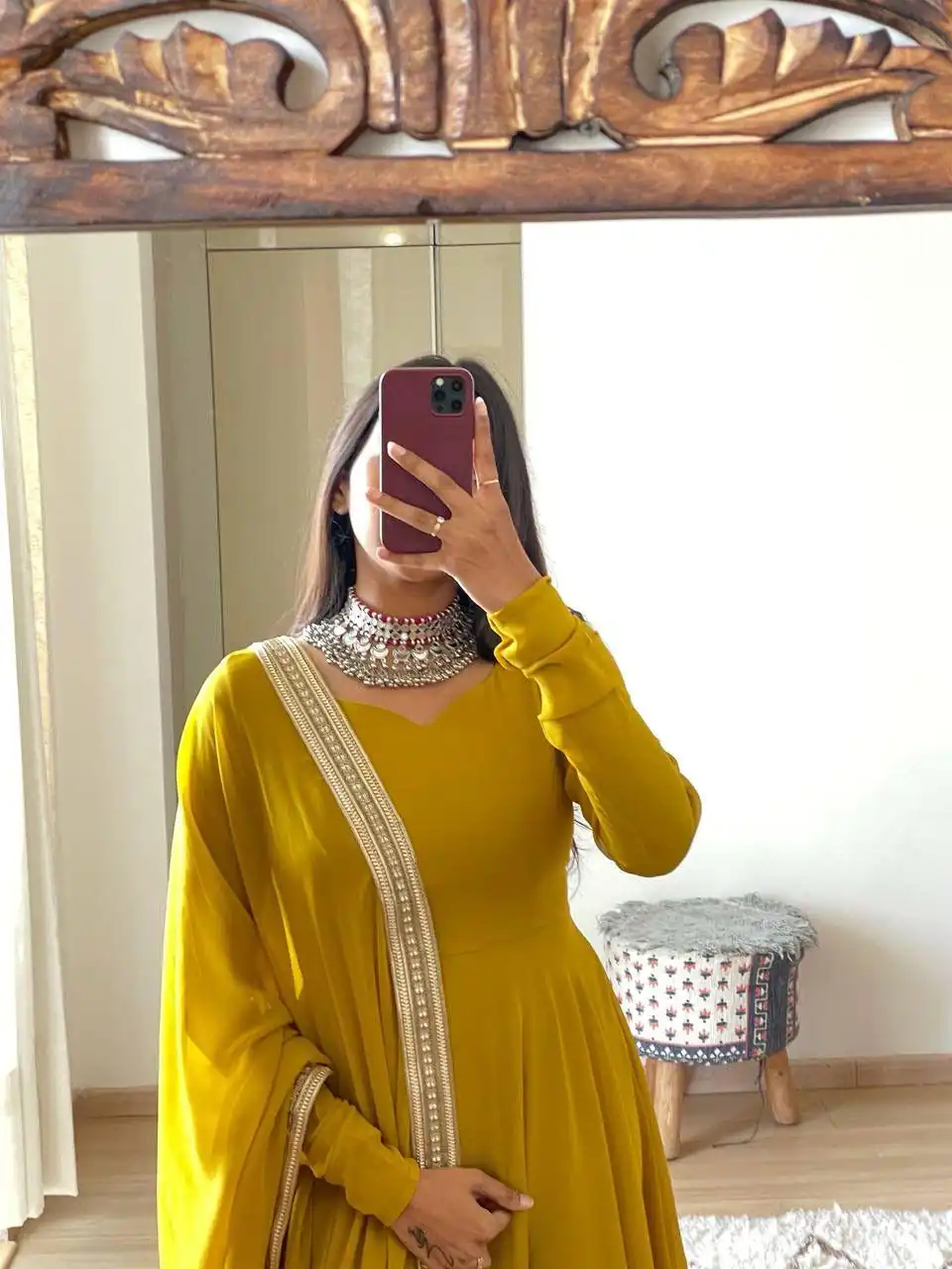 FB L226 Yellow Faux Georgette Gown Perfect for Wedding, Party, Makar Sankranti, Karwa Chauth, Ethnic Day – . Now at just ₹1799. Delivery 4-6 Working D | Bollywood Gowns, Creative Gowns, Designer Gowns, Embroidered Gowns, Gowns, Party Wear Gowns