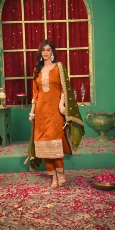 DC 96 Orange Color Chinon Silk Salwar Suit with Embroidery Work. Online Get it for ₹2149. Delivery 4-6 Working Days. Shop now. | Casual Suits, Jump Suits, Creative suits, Designer Suits, Palazzo Suits, Party Wear Suits, Patiala Suits, Salwar suit, Straight Suits