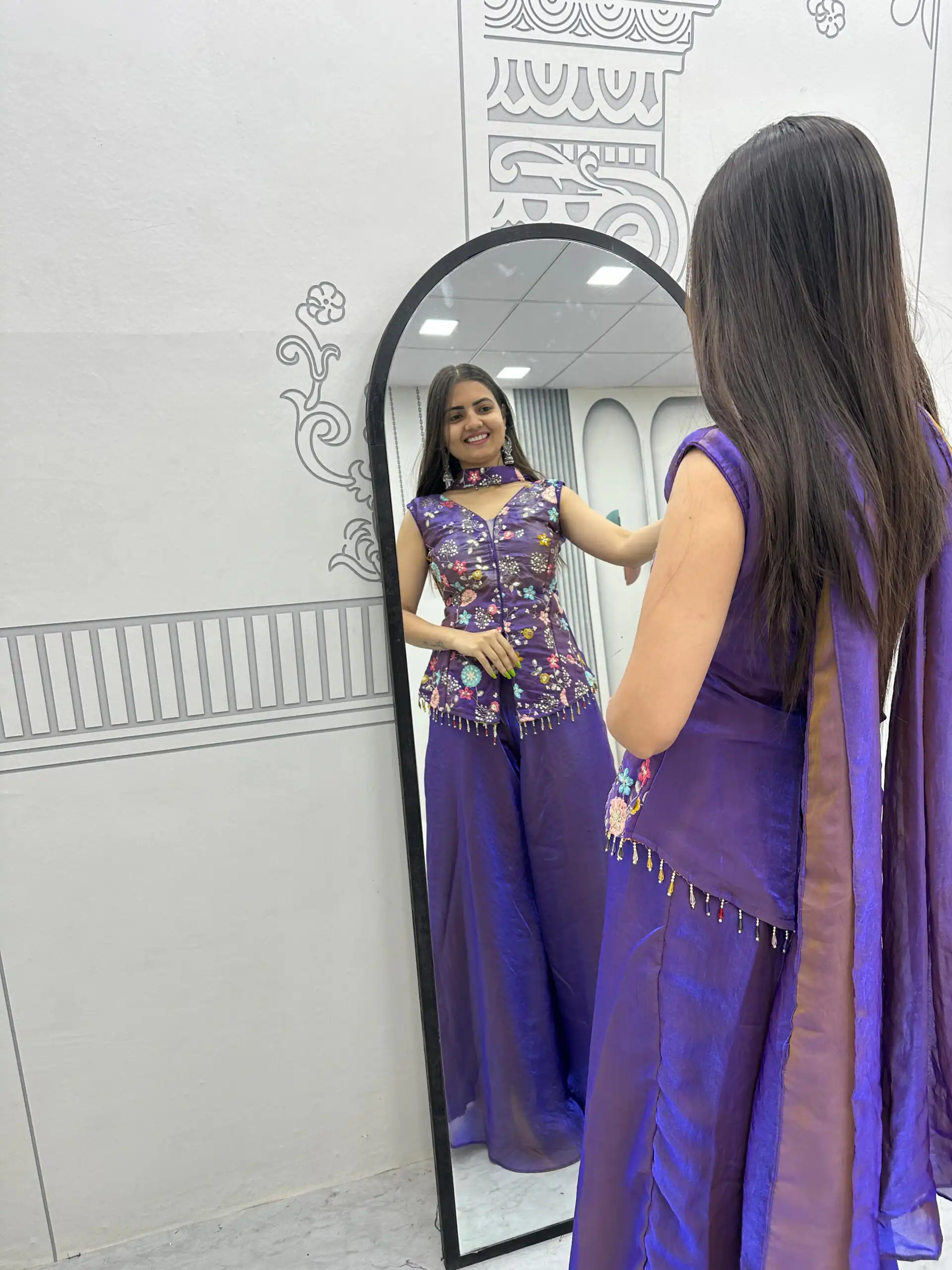 PC 551 Purple Tissue Simmer Salwar Suit with Embroidery Work. Affordable Price ₹2549. Delivery 4-6 Working Days. Shop now. | Casual Suits, Jump Suits, Creative suits, Designer Suits, Palazzo Suits, Party Wear Suits, Patiala Suits, Salwar suit, Straight Suits