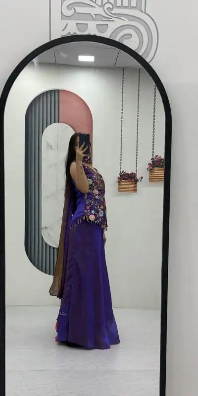 PC 551 Purple Tissue Simmer Salwar Suit with Embroidery Work. Affordable Price ₹2549. Delivery 4-6 Working Days. Shop now. | Casual Suits, Jump Suits, Creative suits, Designer Suits, Palazzo Suits, Party Wear Suits, Patiala Suits, Salwar suit, Straight Suits