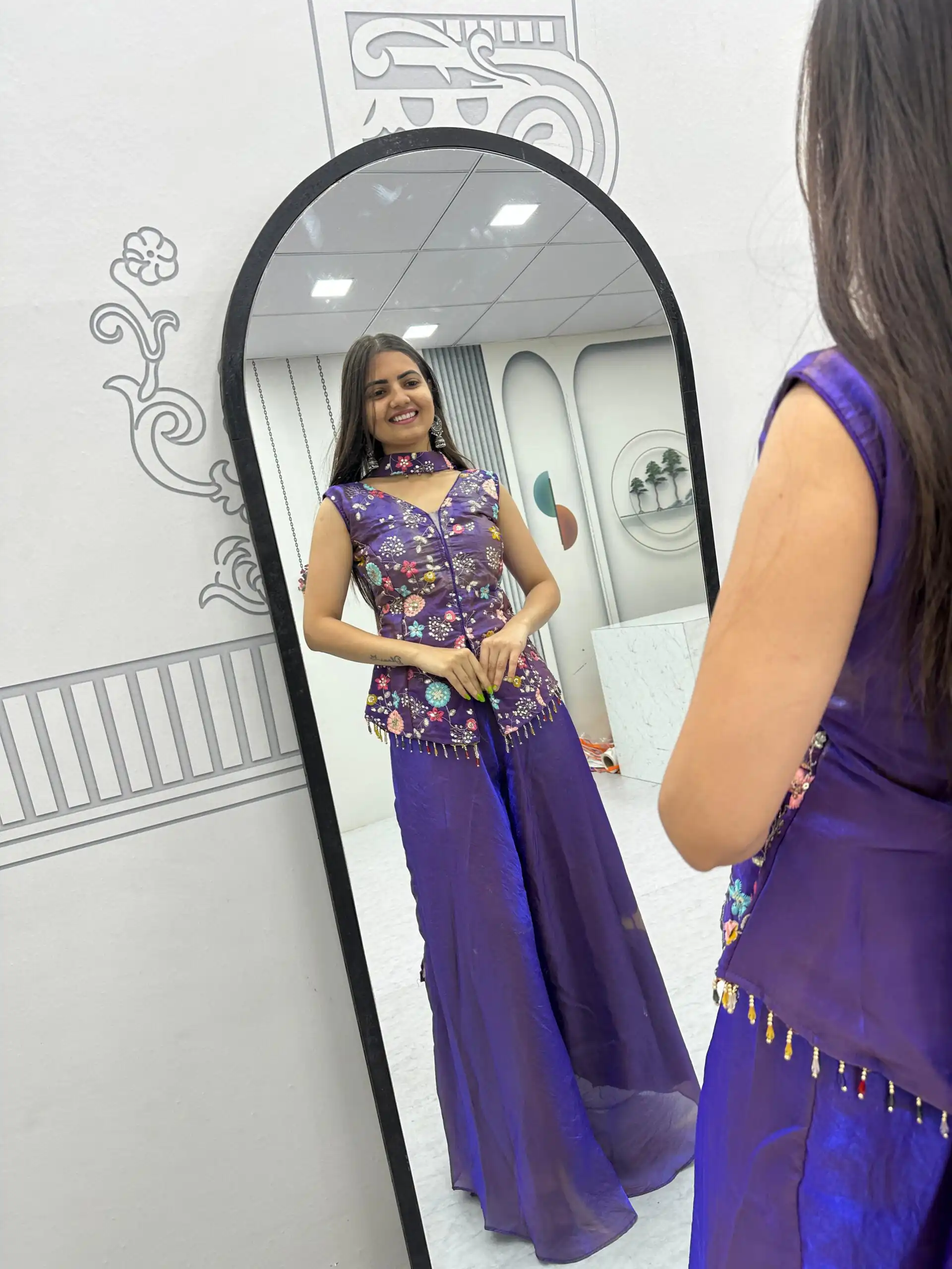 PC 551 Purple Tissue Simmer Salwar Suit with Embroidery Work. Affordable Price ₹2549. Delivery 4-6 Working Days. Shop now. | Casual Suits, Jump Suits, Creative suits, Designer Suits, Palazzo Suits, Party Wear Suits, Patiala Suits, Salwar suit, Straight Suits