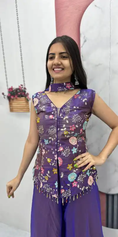 PC 551 Purple Tissue Simmer Salwar Suit with Embroidery Work. Affordable Price ₹2549. Delivery 4-6 Working Days. Shop now. | Casual Suits, Jump Suits, Creative suits, Designer Suits, Palazzo Suits, Party Wear Suits, Patiala Suits, Salwar suit, Straight Suits