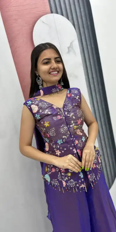 PC 551 Purple Tissue Simmer Salwar Suit with Embroidery Work. Affordable Price ₹2549. Delivery 4-6 Working Days. Shop now. | Casual Suits, Jump Suits, Creative suits, Designer Suits, Palazzo Suits, Party Wear Suits, Patiala Suits, Salwar suit, Straight Suits