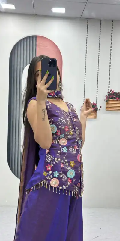 PC 551 Purple Tissue Simmer Salwar Suit with Embroidery Work. Affordable Price ₹2549. Delivery 4-6 Working Days. Shop now. | Casual Suits, Jump Suits, Creative suits, Designer Suits, Palazzo Suits, Party Wear Suits, Patiala Suits, Salwar suit, Straight Suits