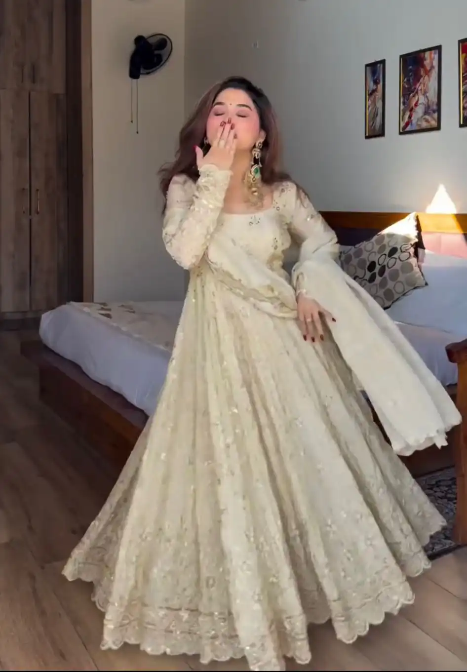 WW 1253 Cream Color Chinon Silk Sequence Lace Work Gown. Online Affordable Price ₹2549. Delivery 4-6 Working Days. Shop now. | Bollywood Gowns, Creative Gowns, Designer Gowns, Embroidered Gowns, Gowns, Party Wear Gowns