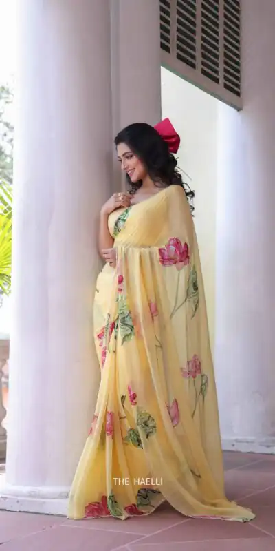 NC 5497 Yellow Soft Tebby Silk Saree. Perfect for Wedding, Party, Onam, Family Gatherings, Mehendi – Festive Deal ₹2049. Delivery 4-6 Working Days | Creative Sarees, Bollywood Sarees, Designer Sarees, Embroidered Sarees, Ethnic Saree, Modern Digital sarees, Party Wear Sarees, Sarees