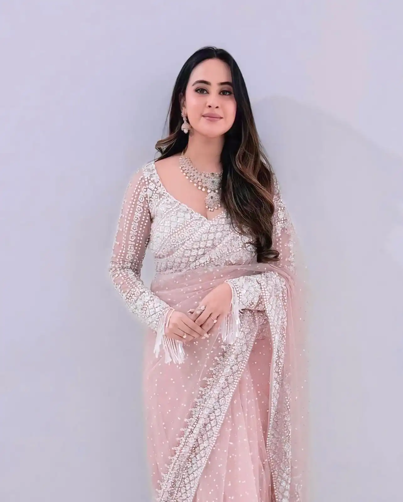 NC 5335 Baby Pink in Soft Net Embroidery Work & Sequins Work Saree . Now at just ₹1899. Delivery 4-6 Working Days. Shop now. | Creative Sarees, Bollywood Sarees, Designer Sarees, Embroidered Sarees, Ethnic Saree, Modern Digital sarees, Party Wear Sarees, Sarees