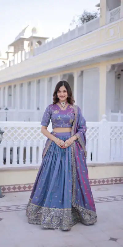 KA 5066 Blue Ysl Silk Lehenga Choli Perfect for Wedding, Party, Lohri, Pongal, Engagement – . Now at just ₹2649. Delivery 4-6 Working Days. Shop now. | Bollywood Lehenga, Creative Lehenga, Designer Lehenga, Embroidered Lehenga, Lehenga, Party Wear Lehenga