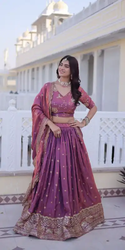 KA 5066 Purple Ysl Silk Lehenga Choli Perfect for Wedding, Party, Lohri, Pongal, Engagement – . Now at just ₹2649. Delivery 4-6 Working Days. Shop now. | Bollywood Lehenga, Creative Lehenga, Designer Lehenga, Embroidered Lehenga, Lehenga, Party Wear Lehenga