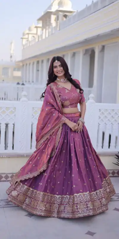 KA 5066 Purple Ysl Silk Lehenga Choli Perfect for Wedding, Party, Lohri, Pongal, Engagement – . Now at just ₹2649. Delivery 4-6 Working Days. Shop now. | Bollywood Lehenga, Creative Lehenga, Designer Lehenga, Embroidered Lehenga, Lehenga, Party Wear Lehenga