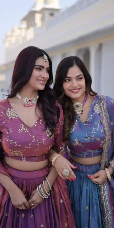 KA 5066 Purple Ysl Silk Lehenga Choli Perfect for Wedding, Party, Lohri, Pongal, Engagement – . Now at just ₹2649. Delivery 4-6 Working Days. Shop now. | Bollywood Lehenga, Creative Lehenga, Designer Lehenga, Embroidered Lehenga, Lehenga, Party Wear Lehenga