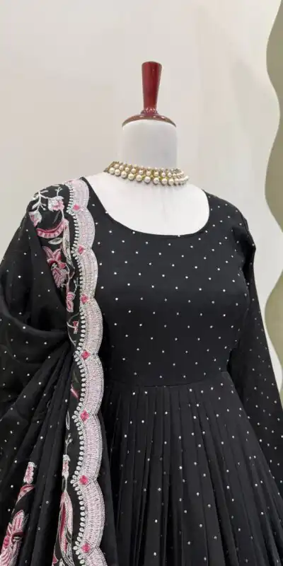 RTC 5873 Black Color Chinon Silk Salwar Suit with Designer Work. Exclusive Offer ₹2449. Delivery 4-6 Working Days. Shop now. | Casual Suits, Jump Suits, Creative suits, Designer Suits, Palazzo Suits, Party Wear Suits, Patiala Suits, Salwar suit, Straight Suits