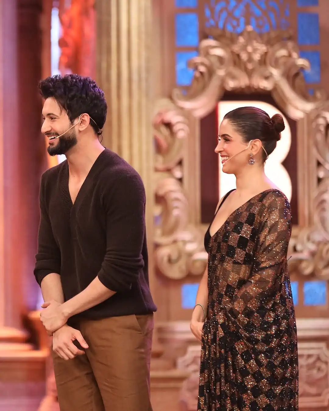 Black Faux Georgette Embroider Sequins Work Saree - Image 8