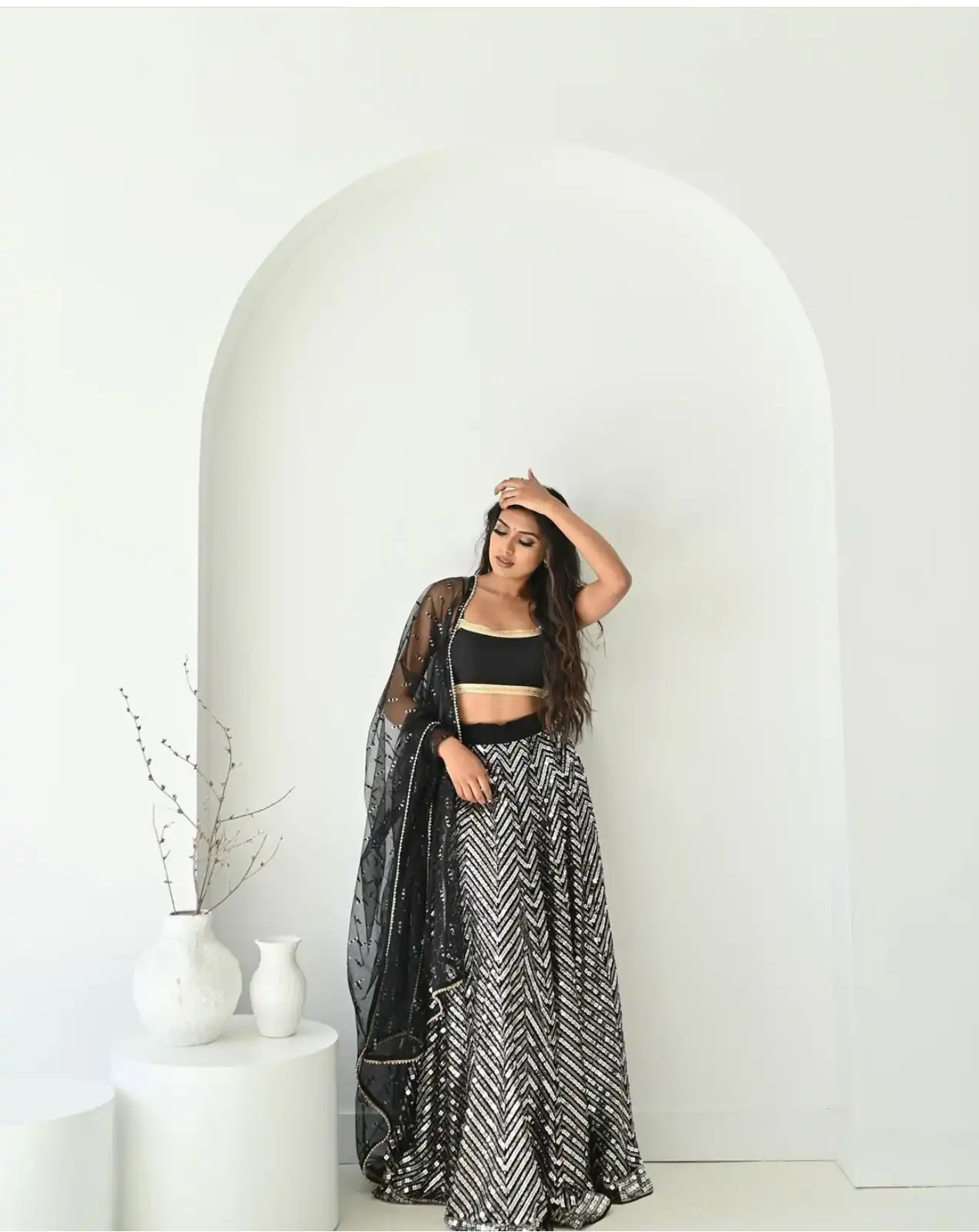 FB L219 Black Color Faux Georgette Lehenga Choli with Designer Work. Get it for ₹3399. Delivery 4-6 Working Days. Shop now. | Bollywood Lehenga, Creative Lehenga, Designer Lehenga, Embroidered Lehenga, Lehenga, Party Wear Lehenga