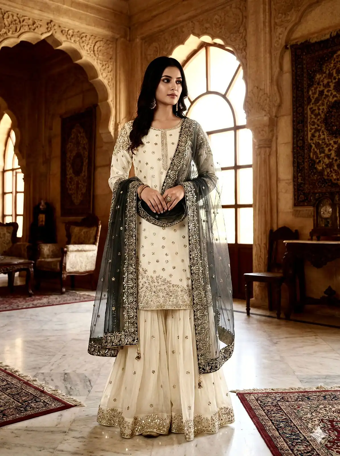 JF 041 Black Fendy Silk Salwar Suitwith Embroidery Work & Lace Work. Now at just ₹2149. Delivery 4-6 Working Days. Shop now. | Casual Suits, Jump Suits, Creative suits, Designer Suits, Palazzo Suits, Party Wear Suits, Patiala Suits, Salwar suit, Straight Suits