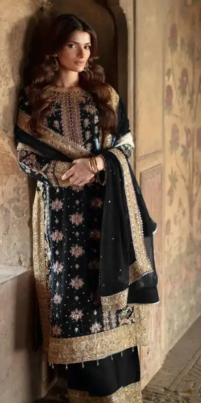 ZF 415 Black Color Georgette Sequence Work Salwar Suit Casual, Wedding, Festive, Events . Expected Delivery 4-6 Working Days @2149/- only | Casual Suits, Jump Suits, Creative suits, Designer Suits, Palazzo Suits, Party Wear Suits, Patiala Suits, Salwar suit, Straight Suits