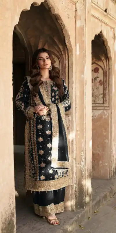ZF 415 Black Color Georgette Sequence Work Salwar Suit Casual, Wedding, Festive, Events . Expected Delivery 4-6 Working Days @2149/- only | Casual Suits, Jump Suits, Creative suits, Designer Suits, Palazzo Suits, Party Wear Suits, Patiala Suits, Salwar suit, Straight Suits