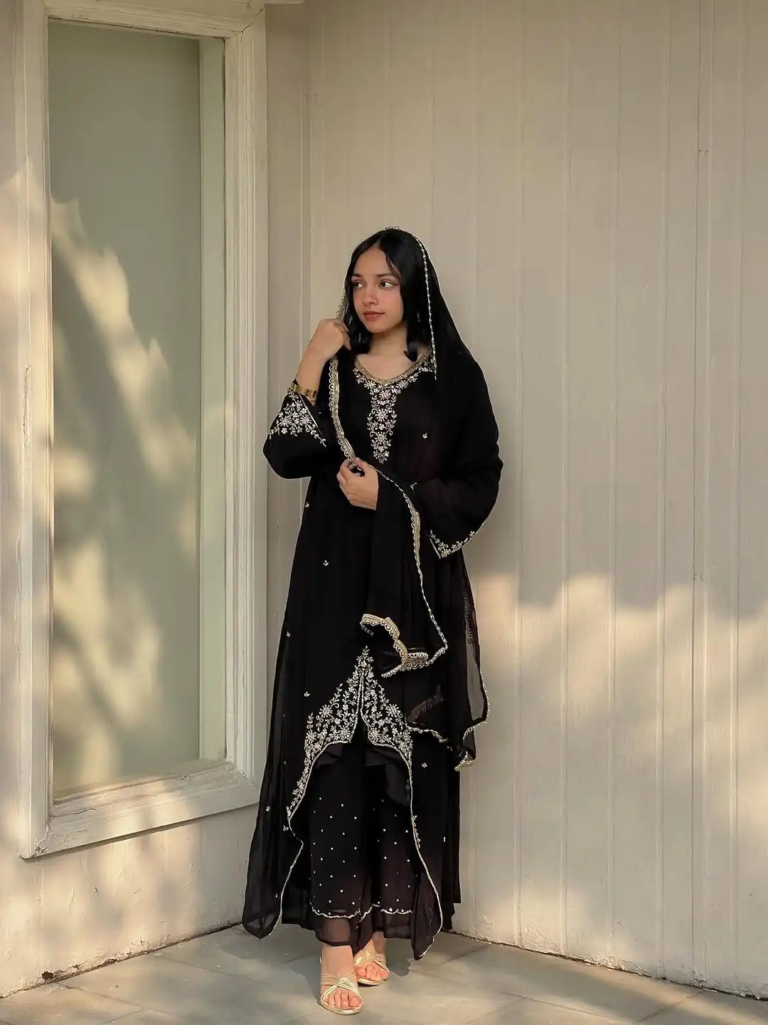 VLM 322 Black Georgette Salwar Suit Perfect for Wedding, Party, Housewarming, Durga Puja, Festival Celebrations – . Grab it for ₹1949. Delivery 4-6 Workin | Casual Suits, Jump Suits, Creative suits, Designer Suits, Palazzo Suits, Party Wear Suits, Patiala Suits, Salwar suit, Straight Suits