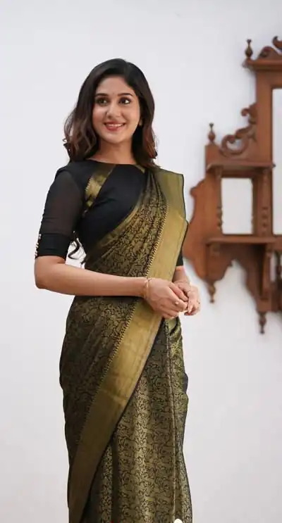 KPR 168 Black in Soft Lichi Silk Lace Border & Lace Work Saree . Available at ₹1299 only. Delivery 4-6 Working Days. Shop now. | Creative Sarees, Bollywood Sarees, Designer Sarees, Embroidered Sarees, Ethnic Saree, Modern Digital sarees, Party Wear Sarees, Sarees