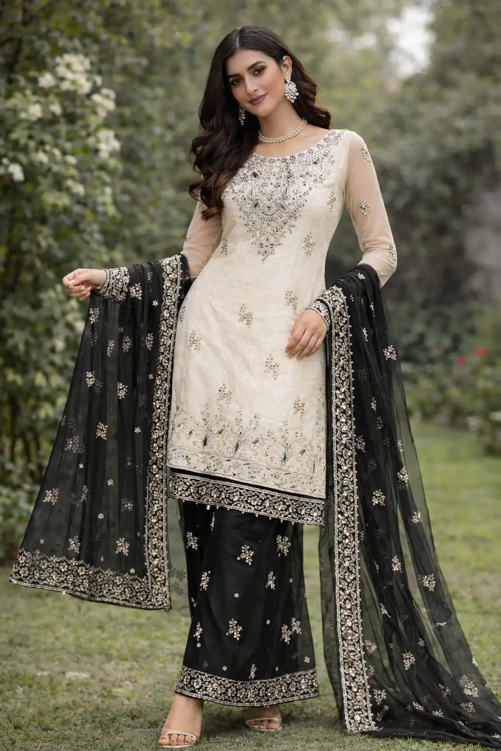 VLM 316 Black Organza Silk with Embroidery Work & Lace Work. Salwar Suit Now at just ₹2049. Delivery 4-6 Working Days. Shop now. | Casual Suits, Jump Suits, Creative suits, Designer Suits, Palazzo Suits, Party Wear Suits, Patiala Suits, Salwar suit, Straight Suits