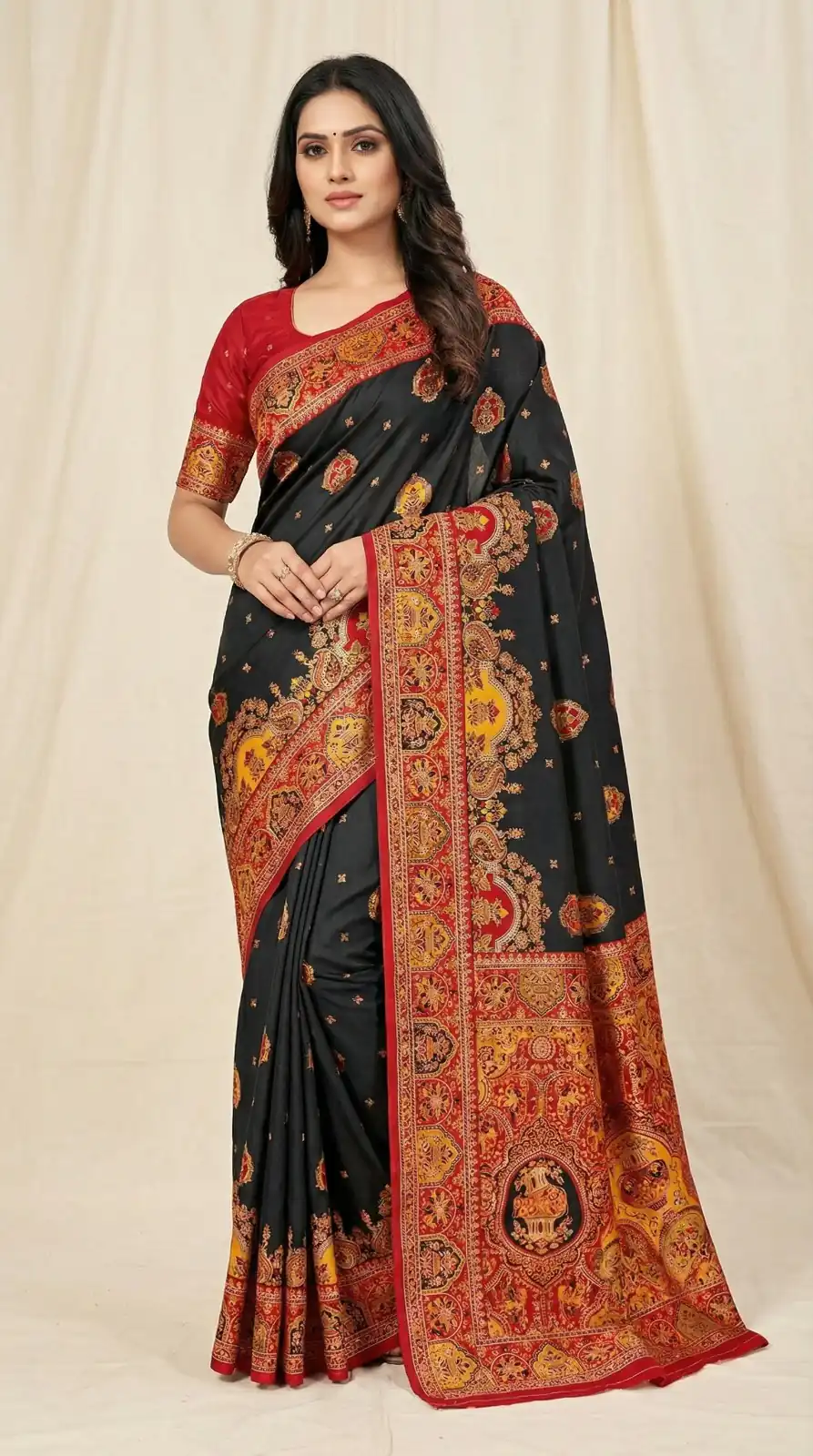 MB 56 Black Paithani Silk Saree with Lace Border & Lace Work. Affordable Price ₹2399. Delivery 4-6 Working Days. Shop now. | Creative Sarees, Bollywood Sarees, Designer Sarees, Embroidered Sarees, Ethnic Saree, Modern Digital sarees, Party Wear Sarees, Sarees