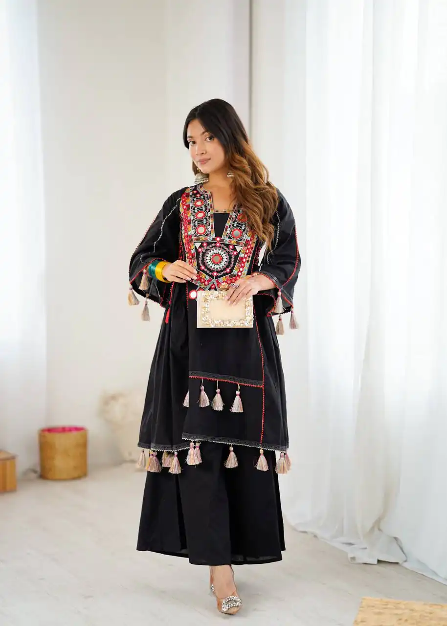MF 912 Black in Rayon Cotton Embroidery & Mirror Work Salwar Suit . Introductory Price ₹1899. Delivery 4-6 Working Days. Shop now. | Casual Suits, Jump Suits, Creative suits, Designer Suits, Palazzo Suits, Party Wear Suits, Patiala Suits, Salwar suit, Straight Suits