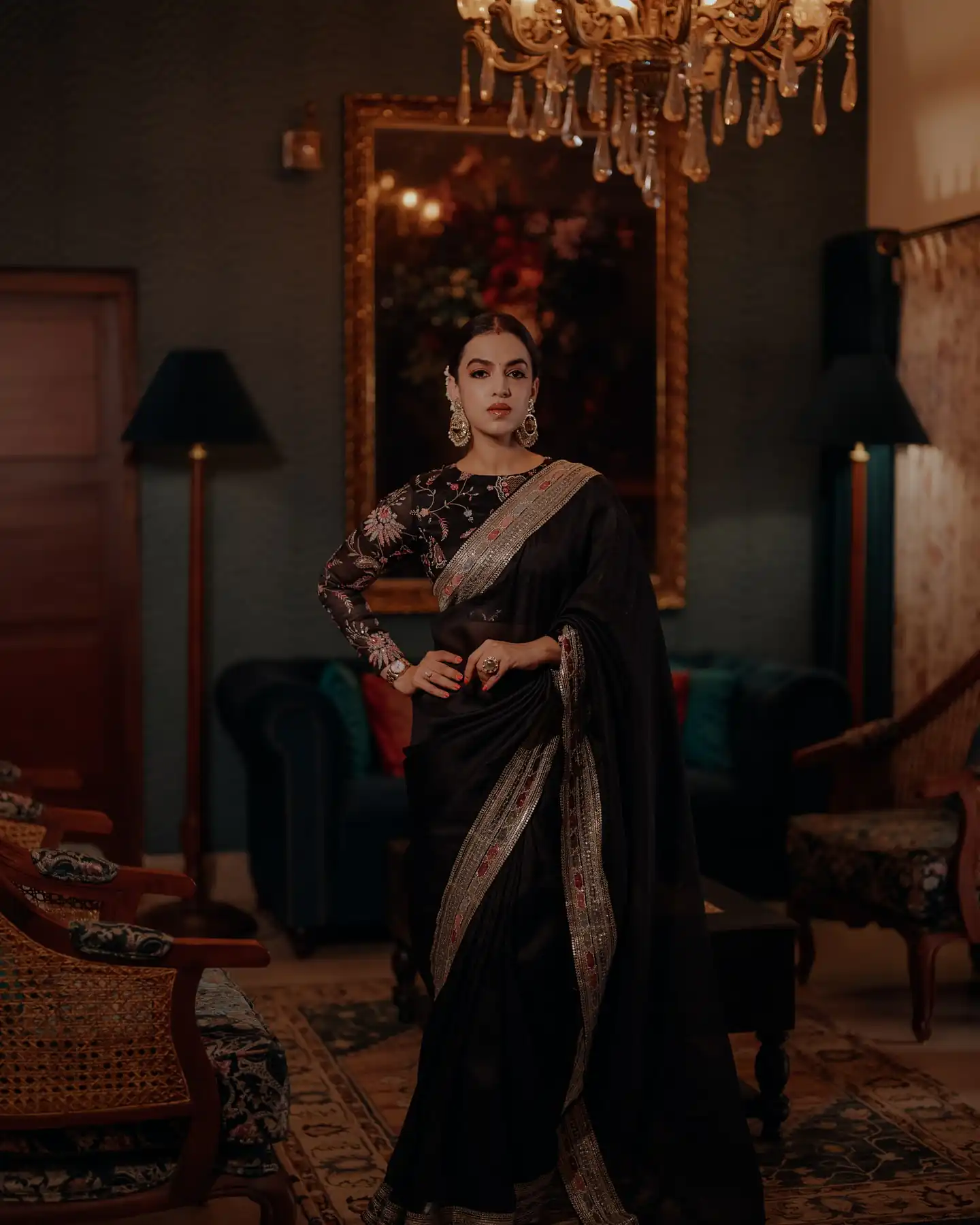 NC 5490 Black Space Silk With Sequins Work Saree. Perfect for Wedding, Party, Onam, Family Gatherings, – Festive Deal ₹2449. Delivery 4-6 Working Days | Creative Sarees, Bollywood Sarees, Designer Sarees, Embroidered Sarees, Ethnic Saree, Modern Digital sarees, Party Wear Sarees, Sarees