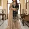 Black Zimmy Choo Silk Embroidery Work Slwar Suit
